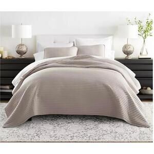ienjoy Home Stripe Stitch 3-Pc Latte Comforter Set King/California King